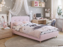 Кровать 1200 Лео велюр нежно-розовый