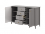 Комод 4 ящика 2 двери Никеа антрацит