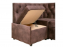 Угловой диван Призма каретная стяжка коричневый с коробами