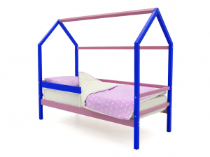 Кровать-домик Svogen с бортиком синий-лаванда