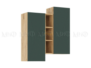 Шкаф подвесной комбинированный Флэш Браш Мени Грин, Дуб Крафт