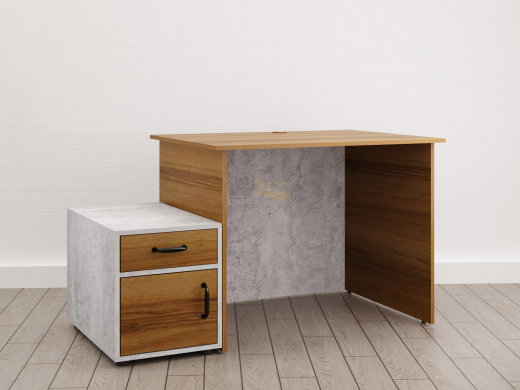 Стол с тумбой Малый (С-3) Soft комбинированный