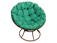 Кресло Папасан без ротанга зелёная подушка
