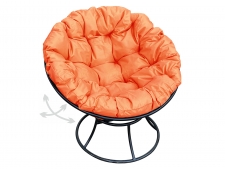 Кресло Папасан пружинка без ротанга оранжевая подушка