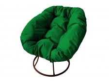 Кресло Пончик без ротанга зелёная подушка