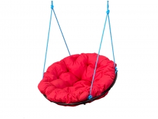 Кресло Папасан подвесное красная подушка
